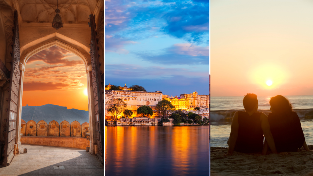 Budget-friendly travel destinations in India for 2026, featuring mountains, beaches, historic cities, and scenic places.