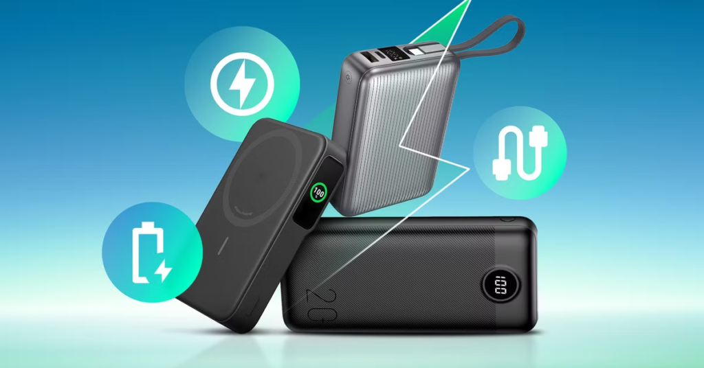 Must-have gadgets 2026 including wireless earbuds, smartwatches, power banks, fast chargers, Bluetooth speakers, and useful smart devices for everyday life.